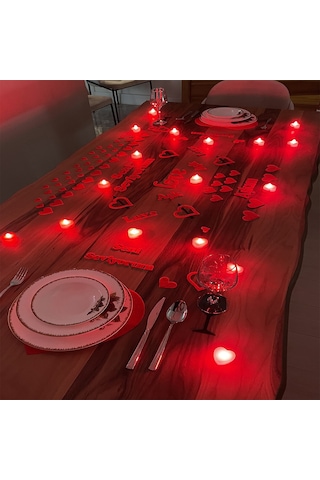 82 Parça Romantik Doğum Günü Masa Süslemesi Keçe Seti Evlilik Tek