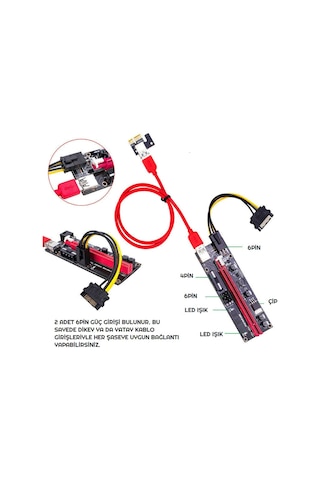 Riser V009S Yükseltici Pcı-Express X1 To X16 Mining Ethe