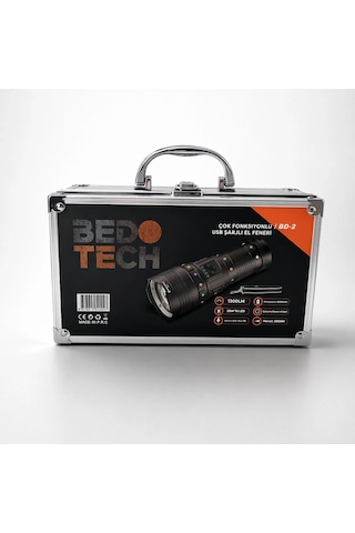 Bedotech Bd-2 30w Tg Led Alüminyum Alaşımlı Zoomlu Type-c Şarjlı El Feneri
