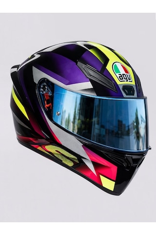 Agv K1 S E2206 Fastlap Black Purple Pınk M0196 Kask Vizör Mavi