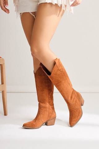 Limoya Lhena Taba Süet Western Çekme Çizme 001