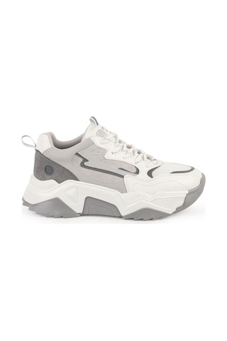 Lbr Libero L083.65100 Kalın Tabanlı Bağcıklı Kadın Sneaker Beyaz - Gri
