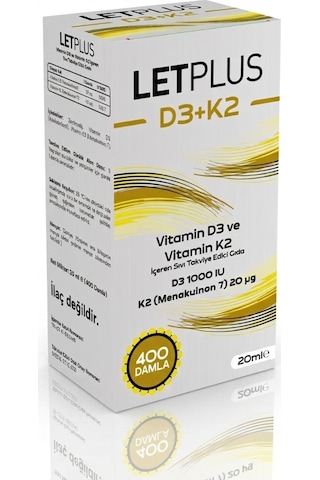 Letplus D3+K2 Takviye Edici Gıda 20 ML