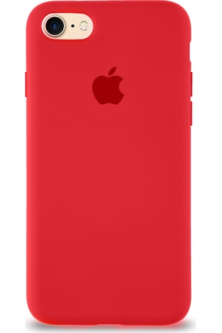 Apple Uyumlu iPhone SE 3 2022 Logolu Silikon Kılıf Altı Kapalı İçi Kadife Lansman Arka Kapak