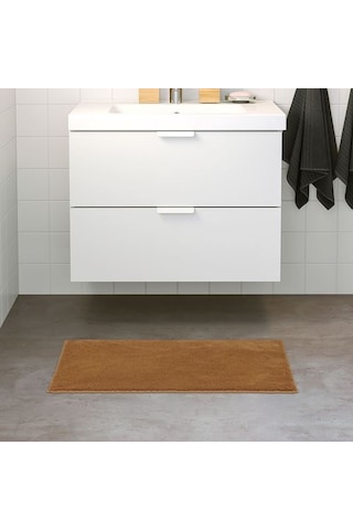 Banyo Paspası Taba Renk 50x80 cm MeridyenDukkan Pamuk-Kaymaz Taba Kahverengi