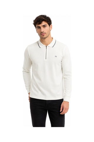 Advante Erkek Mevsimlik Spor Polo Yaka Fermuarlı Sweatshırt Bgl-st05468 Ekru