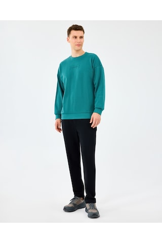 Skechers M Essential Crewneck Sweatshirt Erkek Petrol Sweatshirt S2610015-0730 Mavi