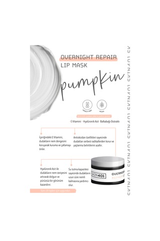 Skin401 Onarıcı Gece Dudak Bakım Maskesi 20ml