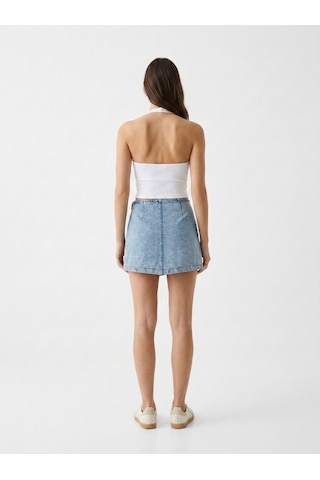 LTB Rosanna Çapraz Kapamalı Jean Light İndigo Şort Etek