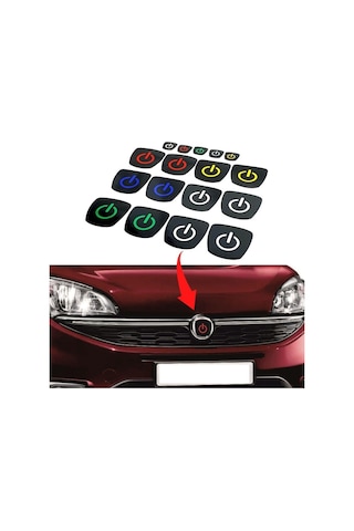 Fiat Doblo Logo Içi Power Buton Sticker 3 Lü Set