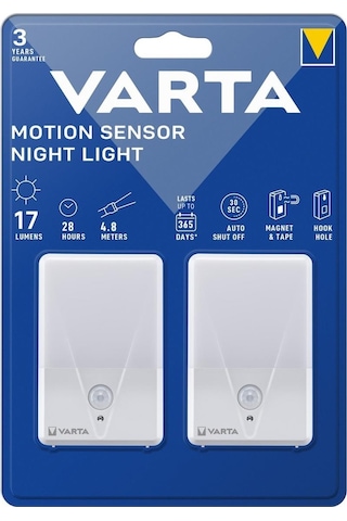 Varta 16624 Sensörlü Gece Lambası 2Li Paket Çok Renkli