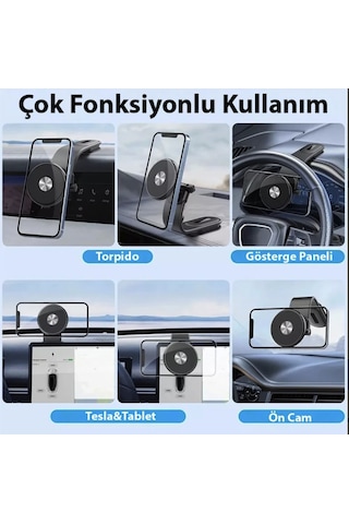 Manyetik Araç İçi Telefon Tutucu Torpido Üzeri Ekran Üzeri Kullanım İçin Tüm Araçlara Uyumlu