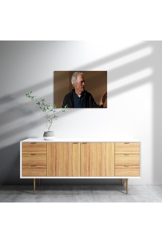 Cakasepetim Clint Eastwood Ak Saçlı İhtiyar Ahşap Mdf Tablo