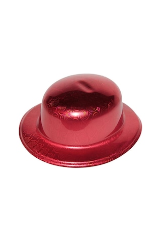 Mey İthalat Kırmızı Renk Hologramlı Plastik Yuvarlak Melon 27x24 Cm