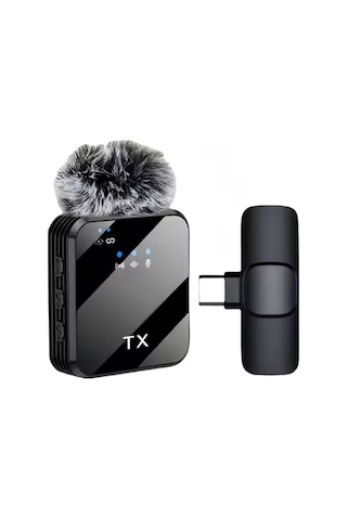 Shopytech Kablosuz 4 Ü 1 Arada Yaka Mikrofonu Type-c Lightning 3.5mm Uyumlu Gürültü Azaltmalı Telefo