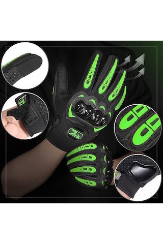 Tcherchi Tam Boy Motosiklet Eldiveni Siyah - Yeşil