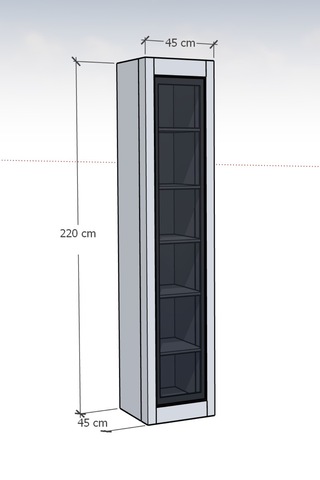 Nero Vitrin 45 Cm   Gri - Karbon