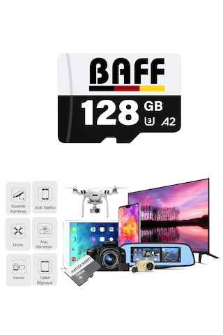 Baff 128gb Hafıza Kartı Video Kayıt Destekli Uhs-ı U3 A2