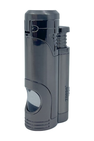 Zorro Çift Torch Pürmüz Puro Çakmağı - Gunmetal Füme