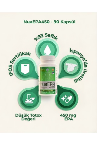 Nua Epa 450 Omega-3 İçeren Gıda Takviyesi 90 Kapsül