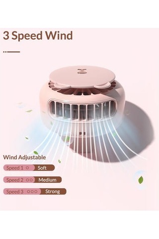 Taşınabilir Bladeless Usb Fan 3 Hız Doğal Rüzgar Sessiz Mini Yaz Usb El Fan İle Açık / Ofis Ipi İle Usb Gadgets C5nsj5 Pembe