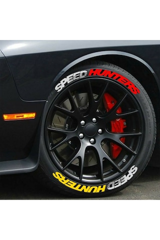 Speedhunters Lastik Yazısı Motosiklet Ve Otomobil Uyumlu Lastik Yazısı Sticker Arma 8 Adet Bombtire