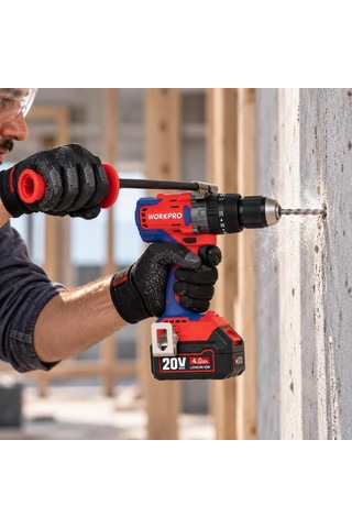 Workpro Wp390017 20volt 120nm. Kömürsüz Profesyonel Şarjlı Darbeli Matkap Akü Dahil Değildir