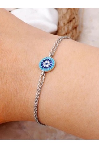 925 Ayar Gümüş Göz Zirkon Taşlı Bileklik