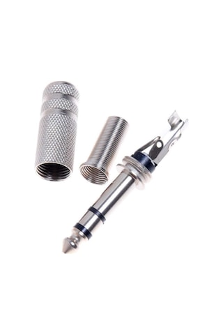 Metal 6.3Mm Stereo Jack Erkek Lehimlik Konnektör Çivi Jack Stereo