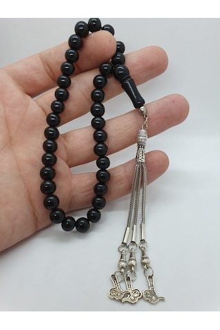 Sertifikalı Gürcü Oltu Taşı Doğal Taş Tesbih 8mm