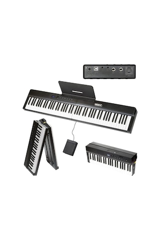 Midex Plx-120bk-st Katlanır Taşınabilir Dijital Piyano Tuş Hassasiyetli Full Set