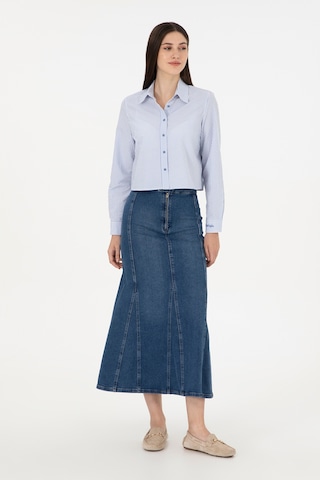 U.S. Polo Assn. Kadın Mavi Maxi Boy Jean Etek 50291112-DN0022