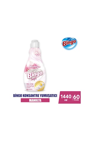 Bingo Soft Konsantre Çamaşır Yumuşatıcısı Manolya 4 x 1440 ML