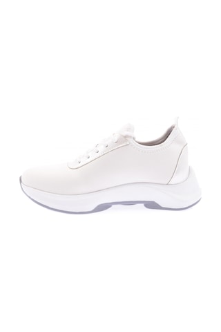 Dgn 1013-22y Kadın Bağcıklı Yan Sılver Taşlı Strech Kalın Taban Sneakers Ayakkabı 1013-2026-R0198 Beyaz