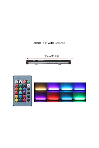 Padalink Akvaryum Led Işık Ve Oksijenleyici 2'li Fonksiyon, Uzaktan Kumandalı Renk Değiştirilebilir Balık Tankı Baloncuk Işığı 30cm, Avrupa Standartı Çok Renkli