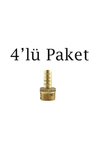 Brio Hava Hortum Erkek Rekoru 1/2 10mm 4'lü Paket 1/2