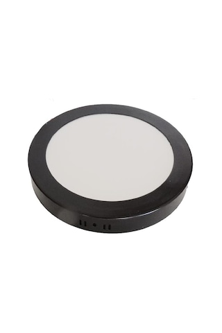 Yuvarlak Sıva Üstü Siyah 20 Watt Led Panel Armatür Trafolu Beyaz Çok Renkli