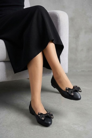 Papuçcity Fendi 03416 Kadın Günlük Fiyonklu Babet Sıyah