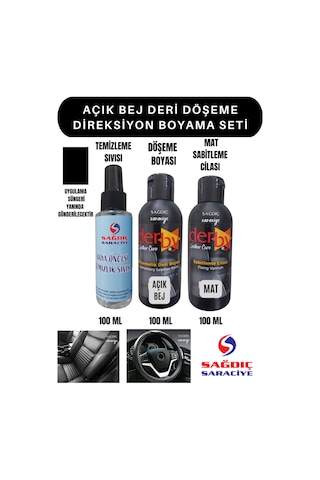 3'Lü Derby Açık Bej Deri Oto Direksiyon Döşeme Boyama Seti 3'Lü Derby Açık Bej Deri Oto Direksiyon Döşeme Boyama Seti