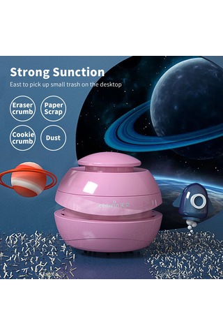 Geeroyoo Mini Taşınabilir Klavye Temizleyici - 360 Emişli, Şirin Gezegen Tasarımı