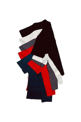 Çocuk Basic T-shirt Kız Erkek Unisex %100 Pamuk 5'li Paket Ek-3