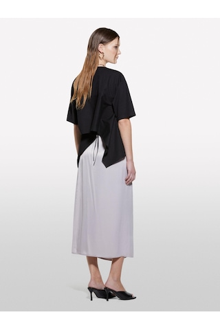 Sisley Pamuk Arkası Bağcıklı Bisiklet Yaka Regular Fit T-shirt Kadın Siyah T-shirt - 325p3f1ql107k