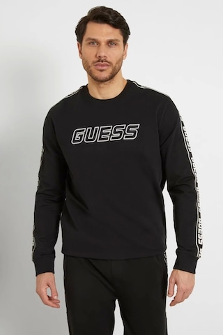 Guess Erkek Önde Logolu Sweatshirt Siyah