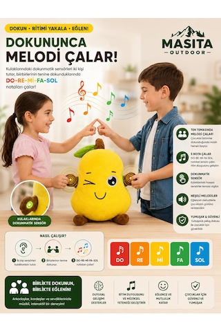 Masita Dokunmatik Ve Ritim Sensörlü İnteraktif Müzikli Peluş Oyuncak Karışık Modeller 1 Adet Sarı