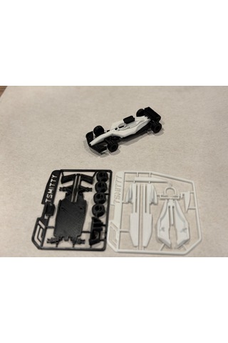 3d Baskı Formula 1 Kit Kart Kendin Yap Yarış Arabası Dekor Seti Koleksiyonluk Siyah Beyaz