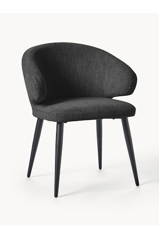 Celıa Bouclé Kollu Sandalye Midcentury Tarzında Şıklık Ve Konfor Siyah