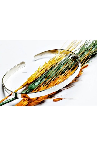 Gümüş Unisex Ayarlanabilir Düz Bilezik Gümüş