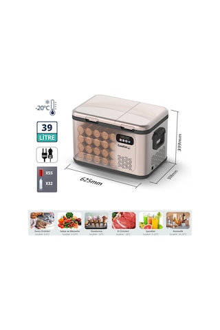 Coolist Clk40d 12/24v/220volt 39 Litre Çift Bölmeli Outdoor Kompresörlü Bluetooth Bağlantılı Oto Buzdolabı