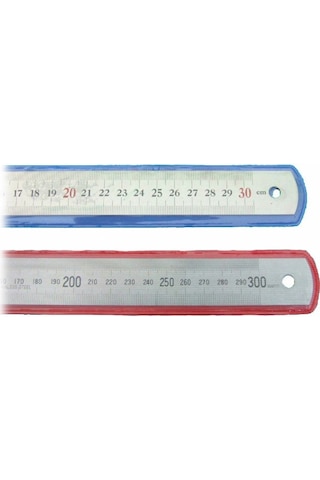 Çift Taraflı Paslanmaz Çelik Metal Cetvel 30 CM Metal