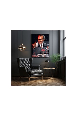 Cam Tablo Atatürk Portresi Premium Duvar Dekoru Modern Salon, Ofis Ve Makam Odası Dekorasyonu